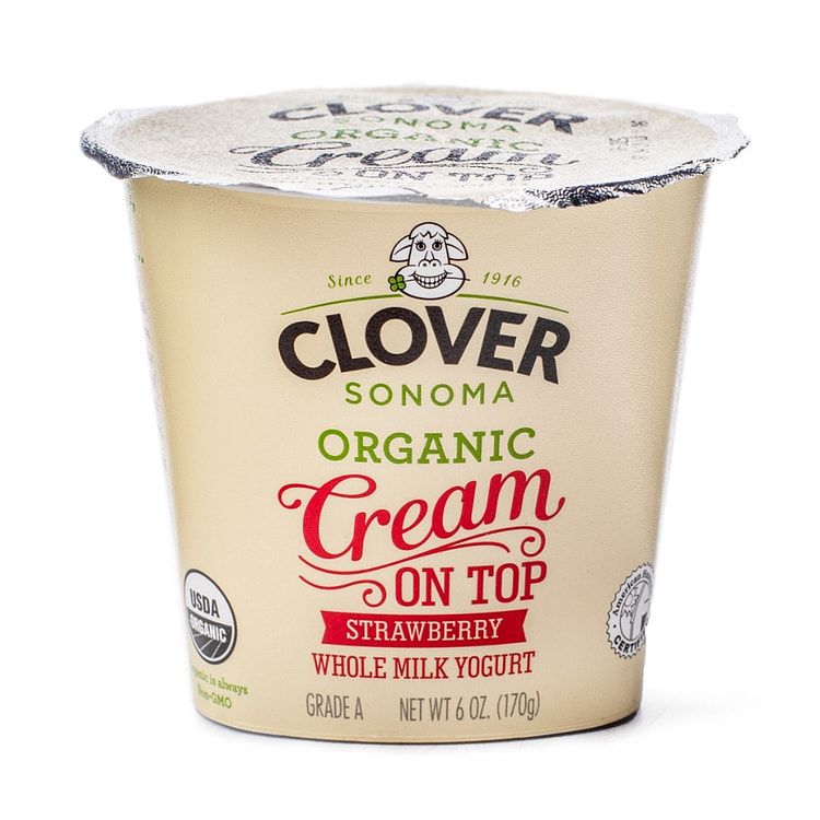 Clover ORG Cream on Top Strawberry 170g