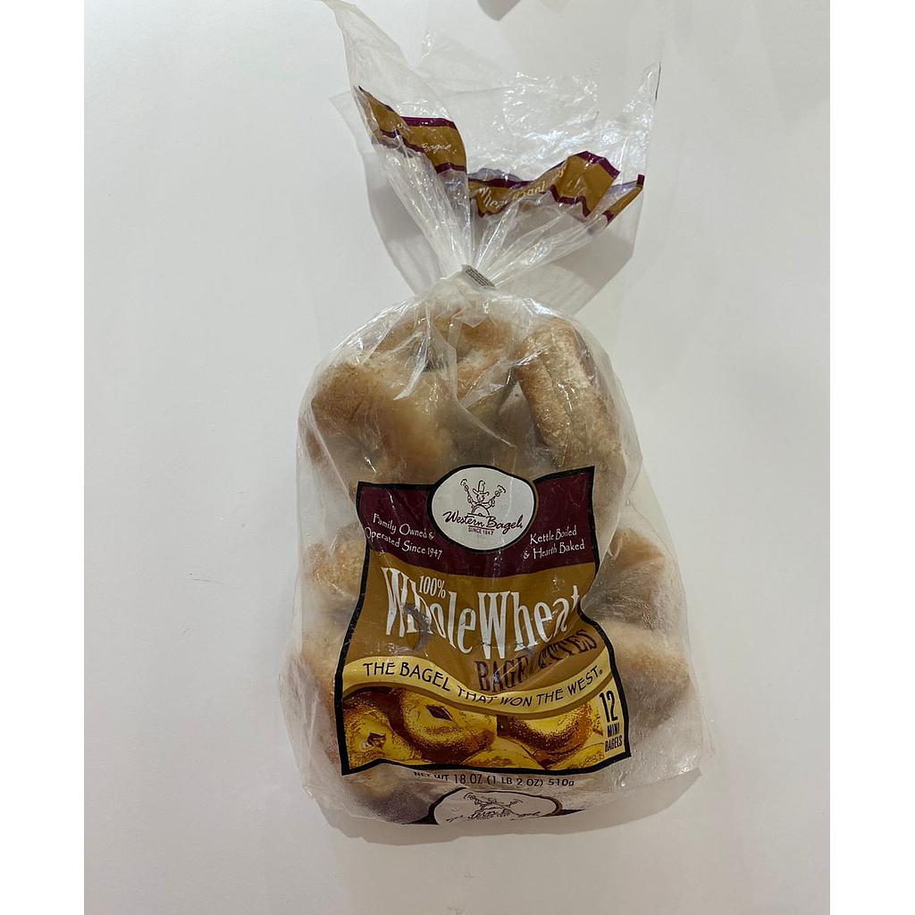 Western Bagel Mini Whole Wheat Bagels 12pcs