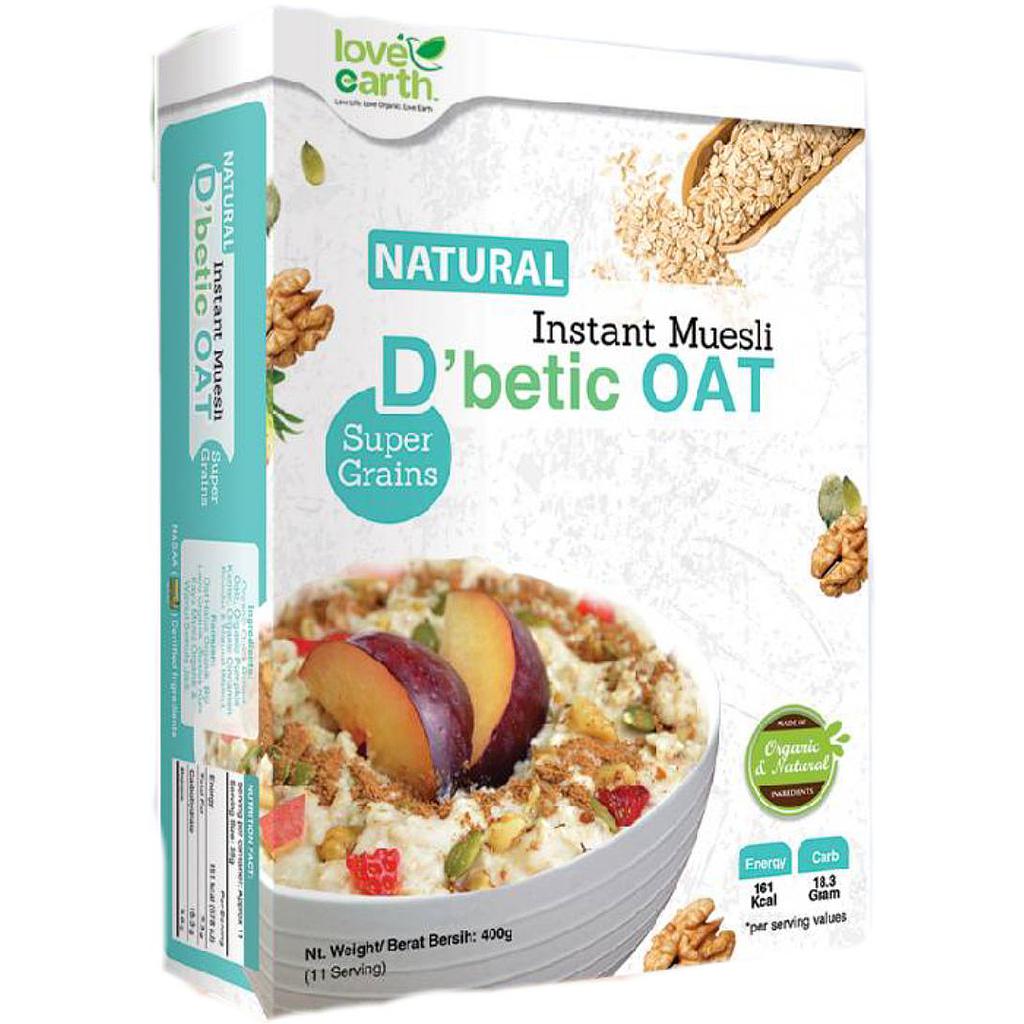 LOVE EARTH Organic Instant  Muesli D'BETIC Oat 400G